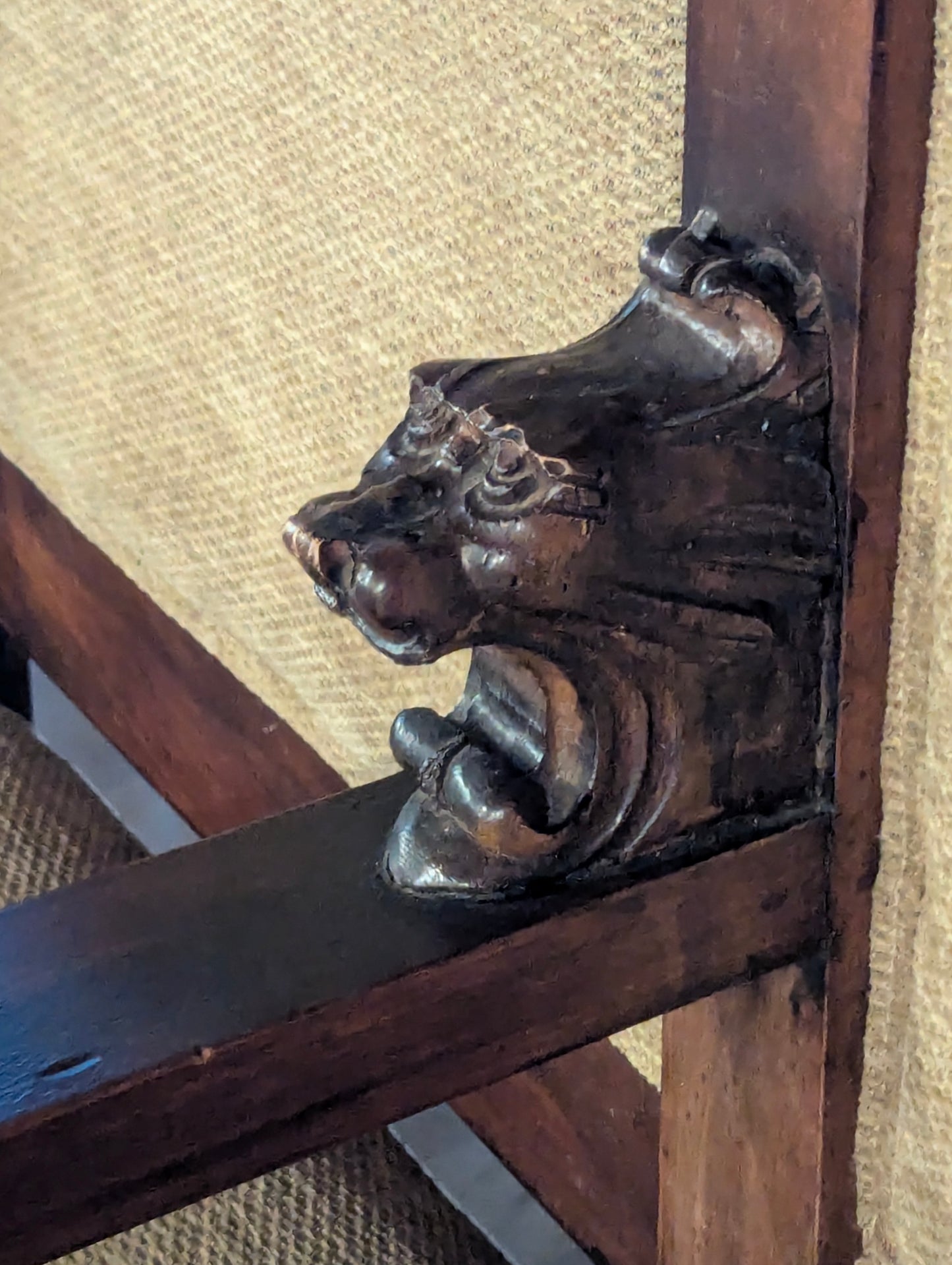 Antique 3-Seat Lodge Throne
