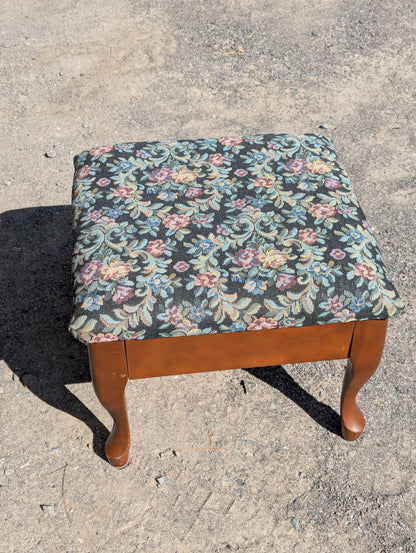 Antique Rocking Chair with Footstool and Cushion