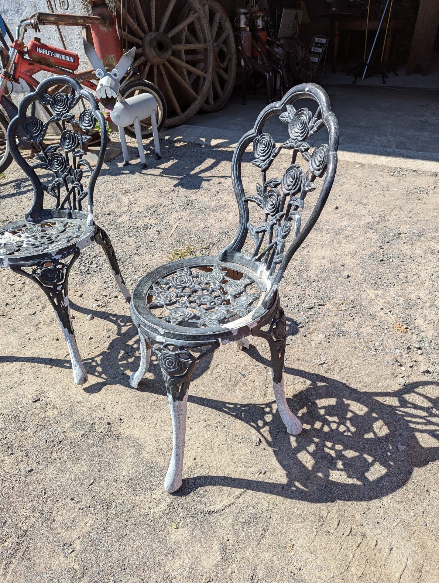 Pair of Cast Aluminum Bistro Chairs