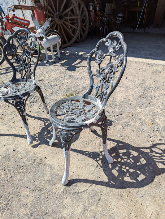 Pair of Cast Aluminum Bistro Chairs
