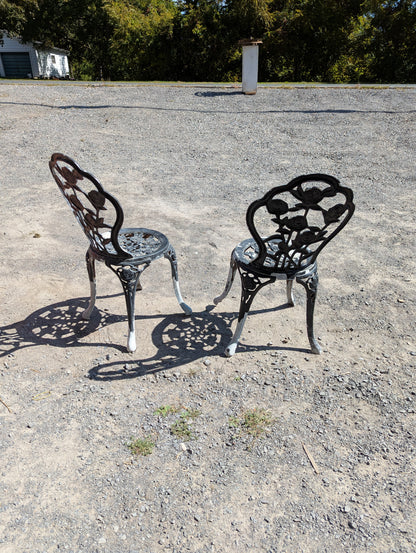 Pair of Cast Aluminum Bistro Chairs