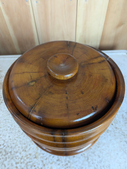 Hand Carved Large Wooden Bowl with Lid