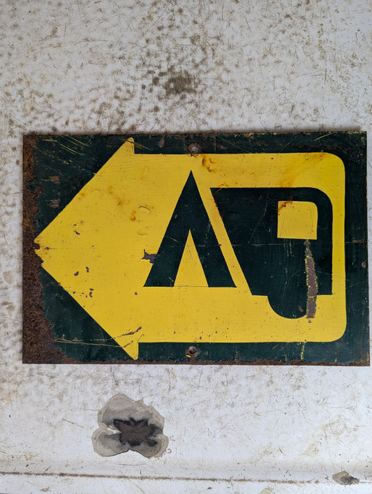 Vintage Metal Park Left Arrow Campground Sign