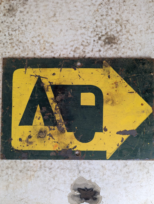 Vintage Metal Park Right Arrow Campground Sign