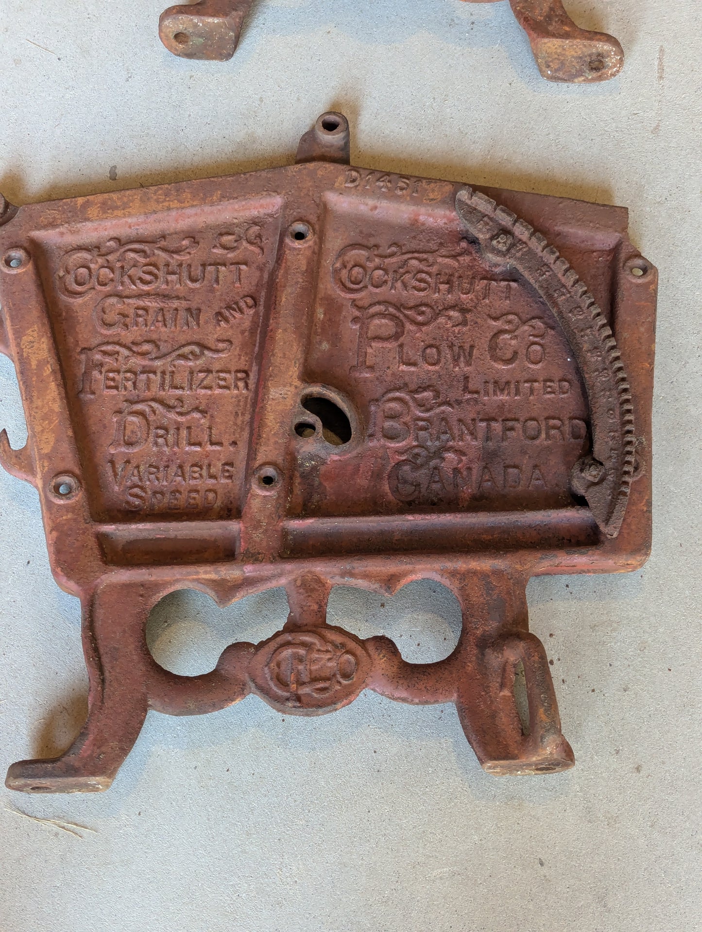 Pair of Cast Iron Cockshutt Plow Co. Branford Ont. Seeder Plates