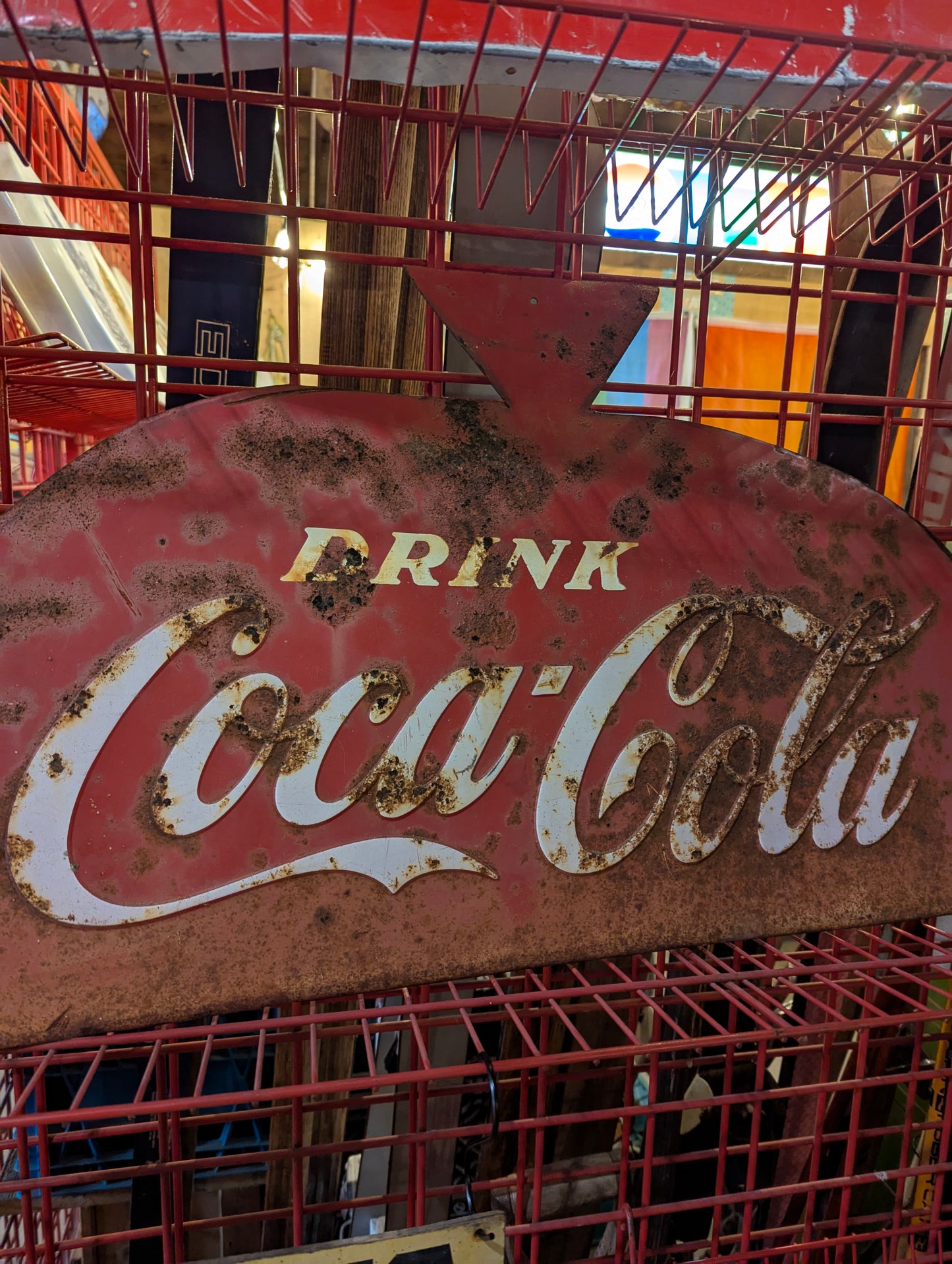 Salvaged Metal Coke Sign From Coke Cooler