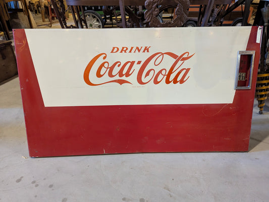 Salvaged Metal Coke Front Panel From Coke Cooler