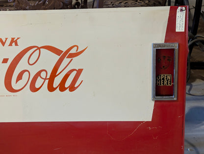 Salvaged Metal Coke Front Panel From Coke Cooler