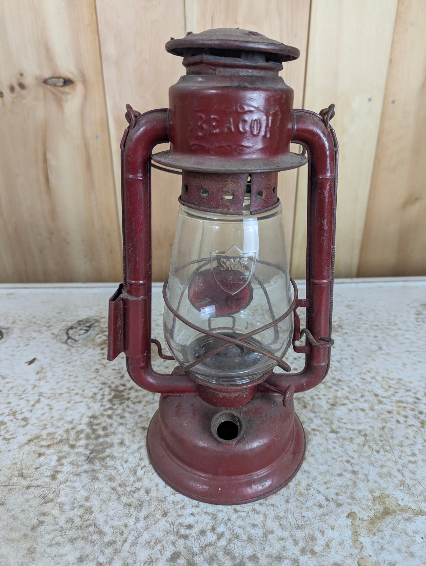 Antique Red GSW Beacon Carriage Lantern with Red Rear Lens