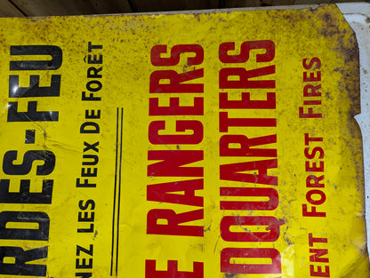Bilingual Metal Ministry of Lands and Forests  Protection Service Fire Rangers Headquarters Sign