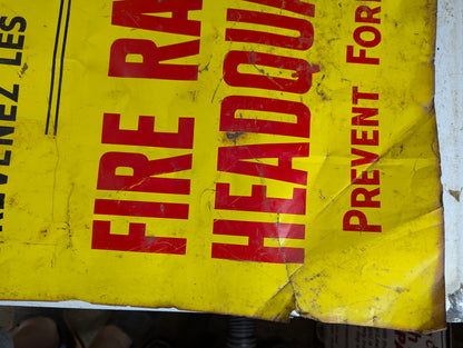 Bilingual Metal Ministry of Lands and Forests  Protection Service Fire Rangers Headquarters Sign