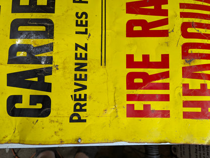 Bilingual Metal Ministry of Lands and Forests  Protection Service Fire Rangers Headquarters Sign