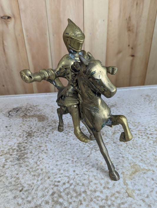 Vintage Solid Brass Mounted Knight