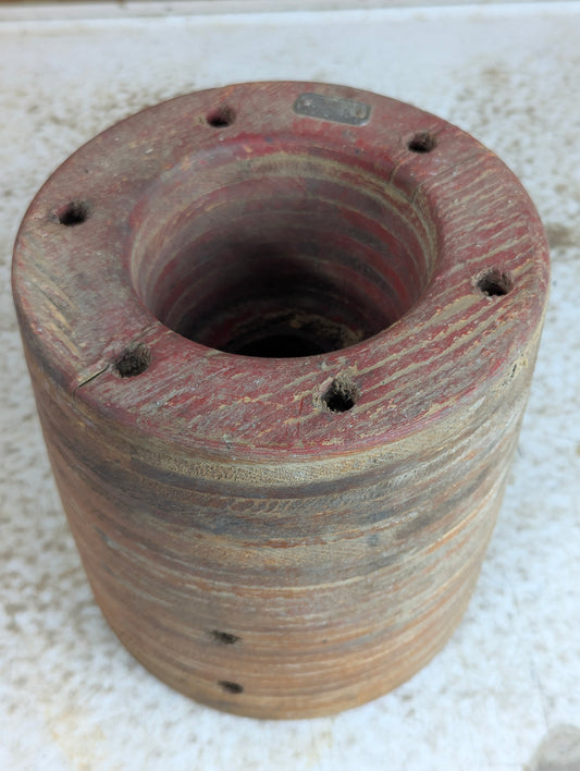 Vintage Wooden Belt Pulley Wheel