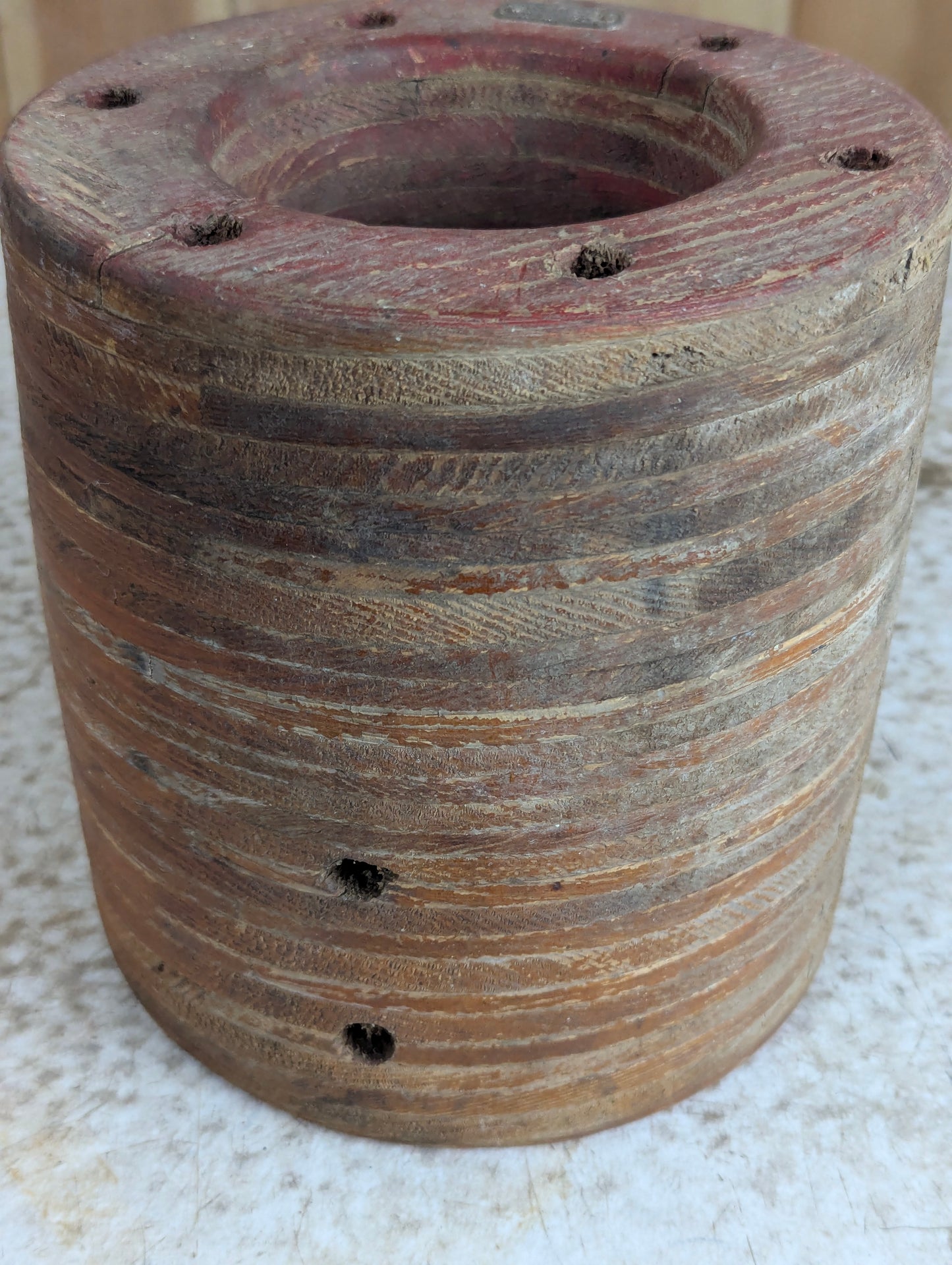 Vintage Wooden Belt Pulley Wheel