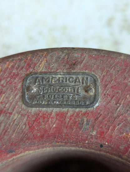 Vintage Wooden Belt Pulley Wheel