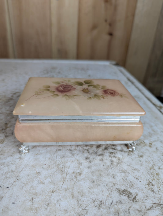 Vintage Himark Genuine Alabaster Trinket Holder