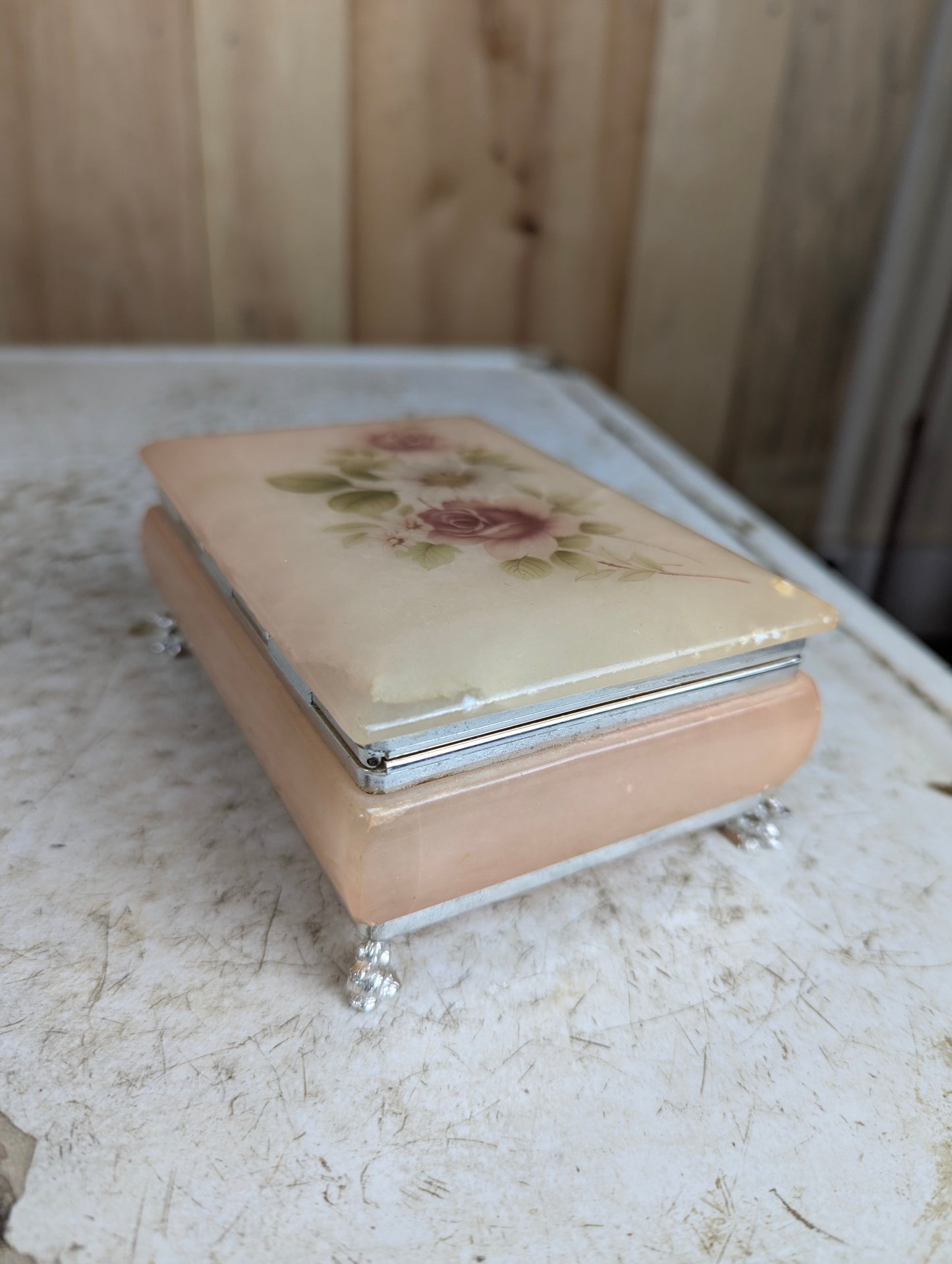 Vintage Himark Genuine Alabaster Trinket Holder
