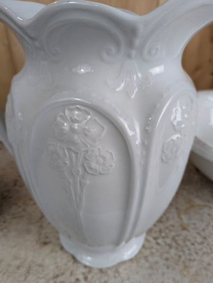 Set of 3 Vintage J&G Meakin England Ironstone Washstand Pieces