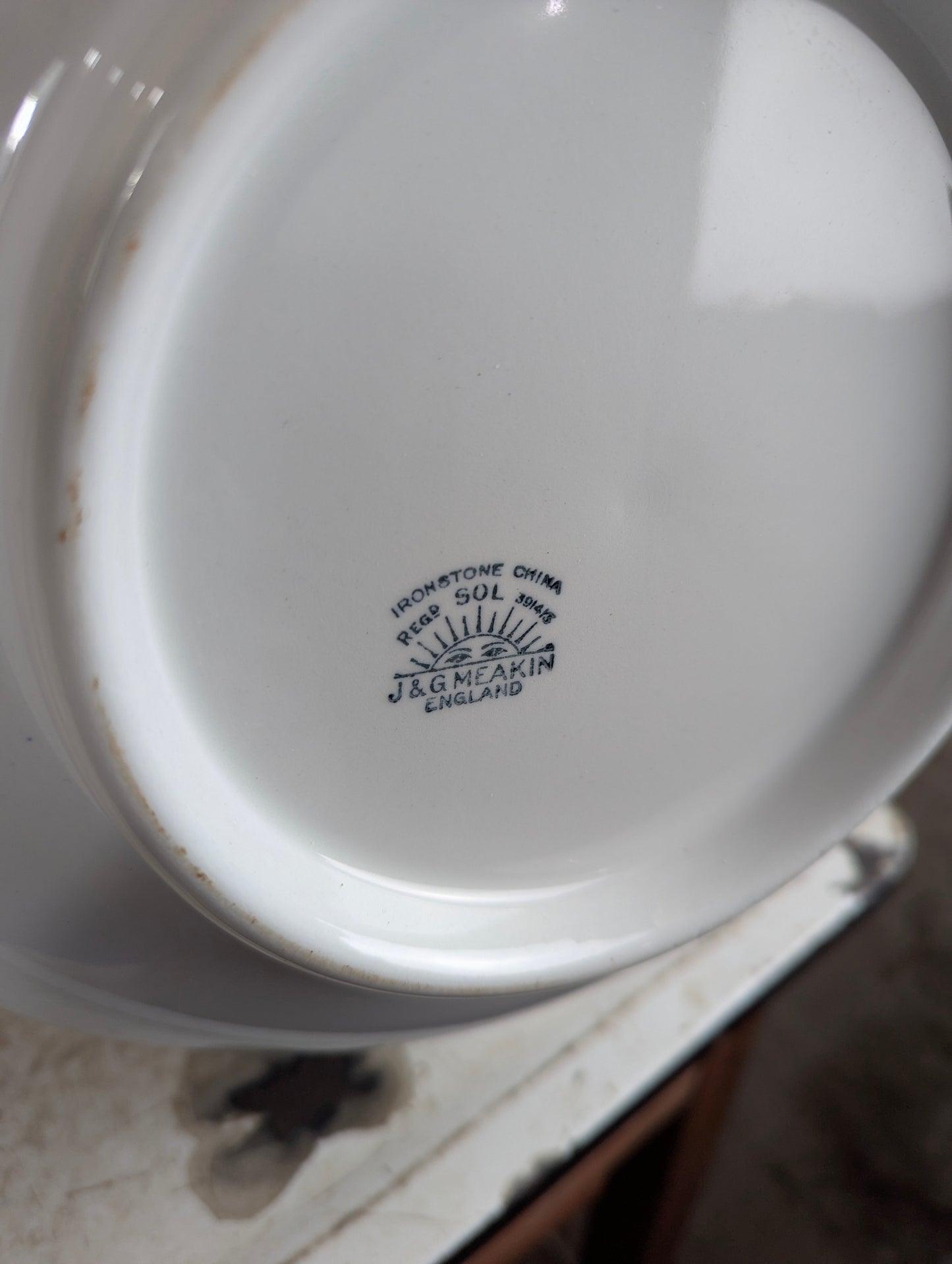 Set of 3 Vintage J&G Meakin England Ironstone Washstand Pieces