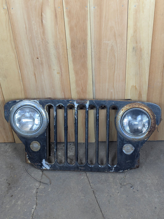 Vintage 1972-86 Jeep CJ Series Front Grill with Headlights