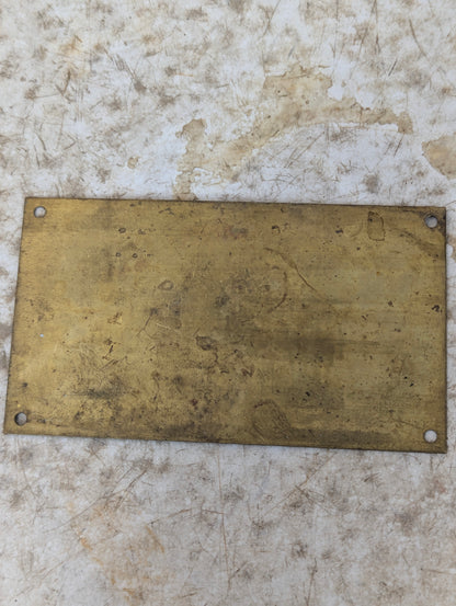 Vintage Industrial New Milwaukee P.T. Legaré Brass Blank Nameplate
