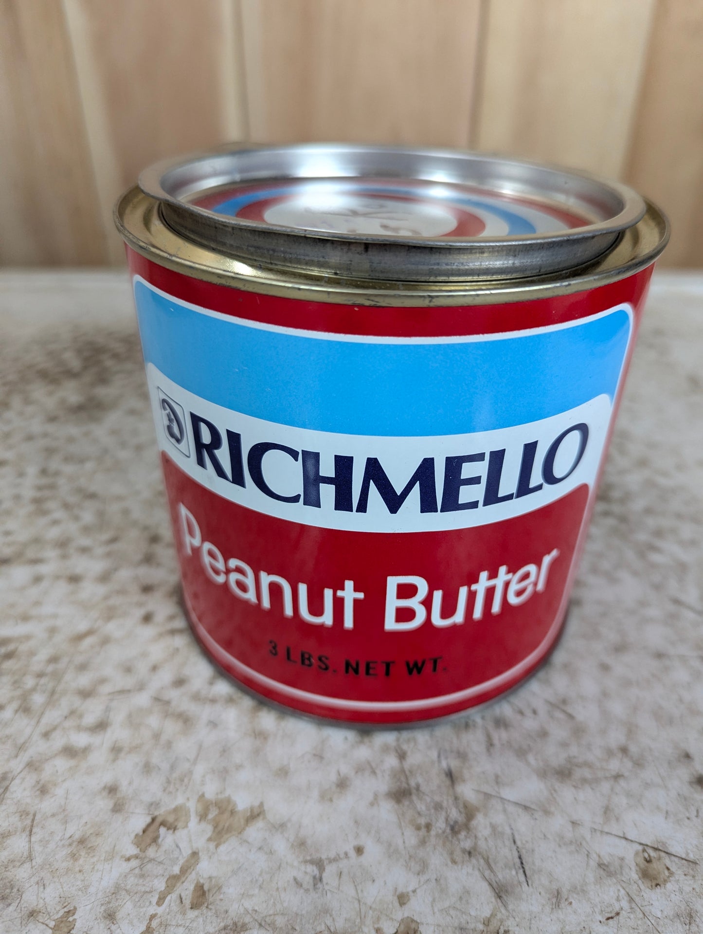 Vintage Richmello Peanut Butter 3 lb Tin with Lid