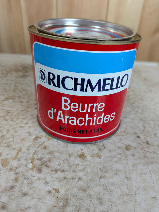 Vintage Richmello Peanut Butter 3 lb Tin with Lid