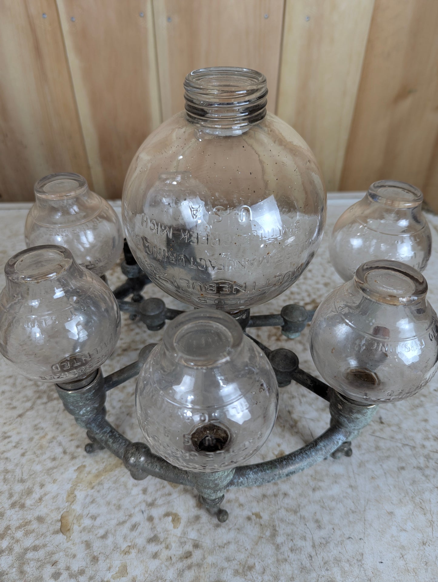 Antique Early 1900’s 6-Glass Globe Medical Multi Nebulizer