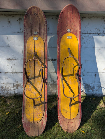 Vintage Pair of Elliott Bros Airplane Skis