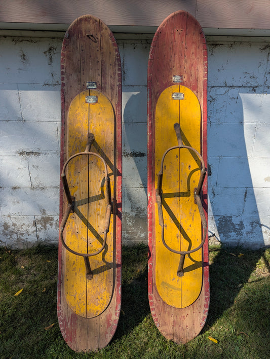 Vintage Pair of Elliott Bros Airplane Skis