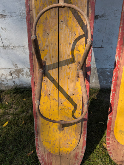 Vintage Pair of Elliott Bros Airplane Skis