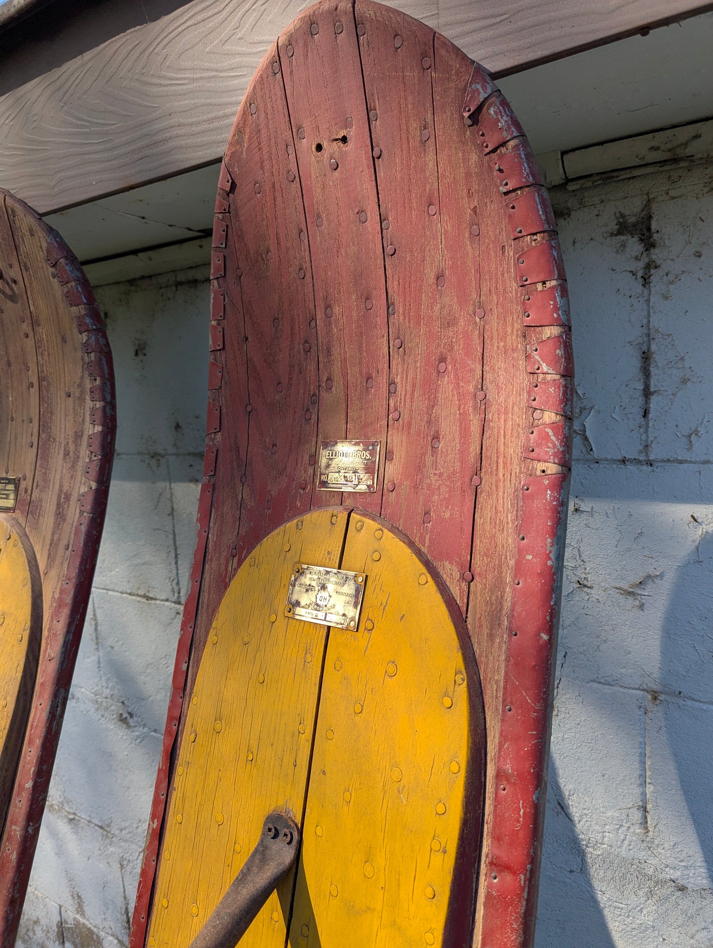 Vintage Pair of Elliott Bros Airplane Skis