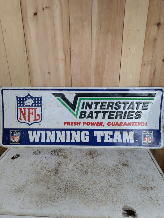Metal Interstate Batteries Sign