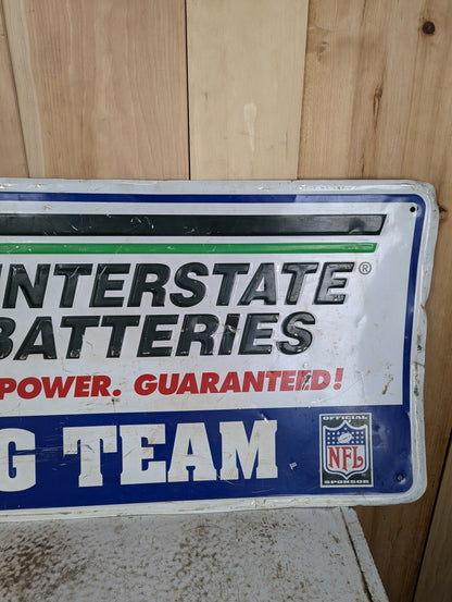 Metal Interstate Batteries Sign