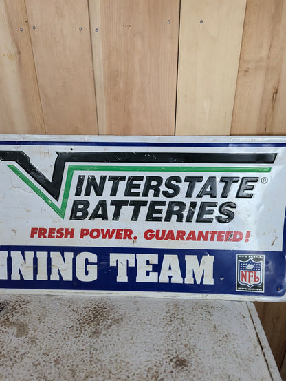 Metal Interstate Batteries Sign