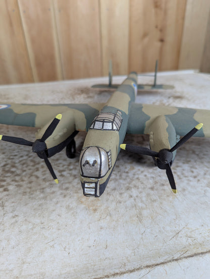 WW2 Handcarved Handpainted Armstrong Whitworth Whitley Bomber Plane