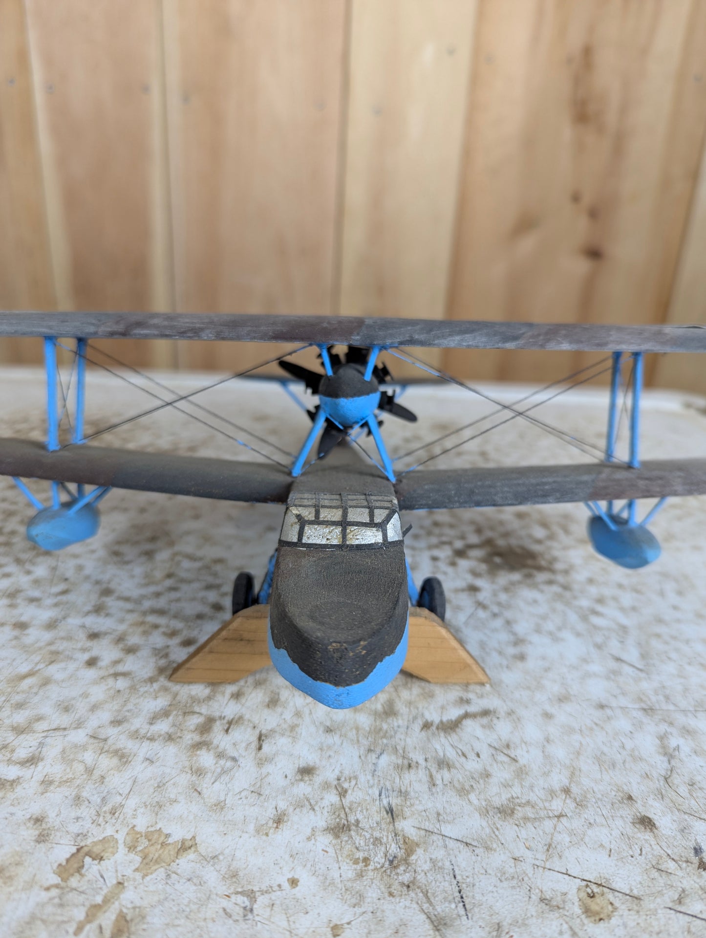 Hand carved Handpainted British Supermarine Walrus MK1 Bi-Plane