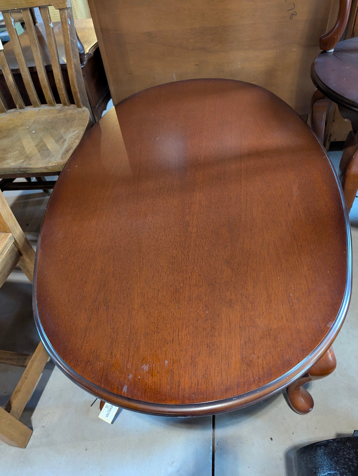 Large Oval Wooden Coffee Table