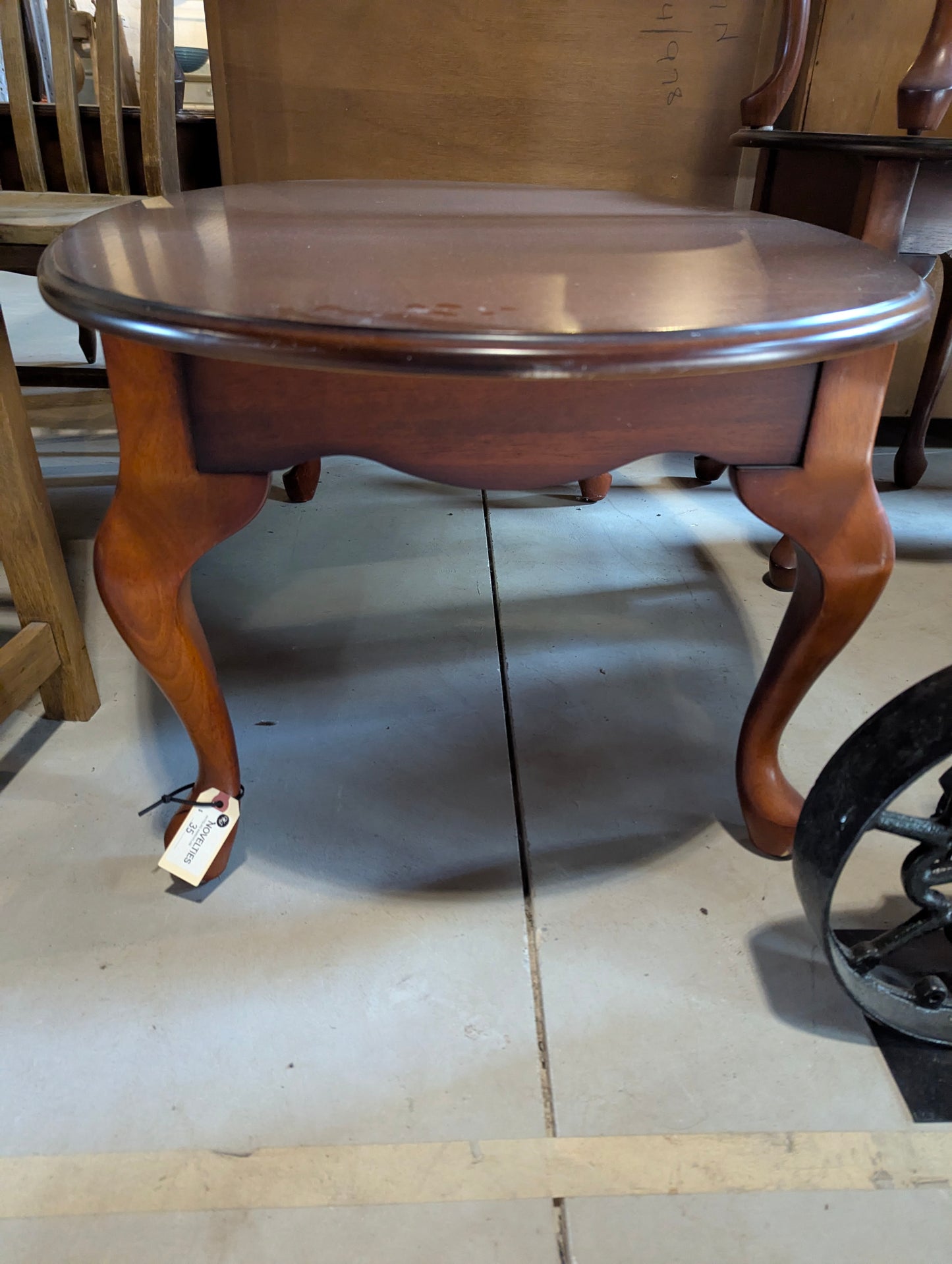 Large Oval Wooden Coffee Table