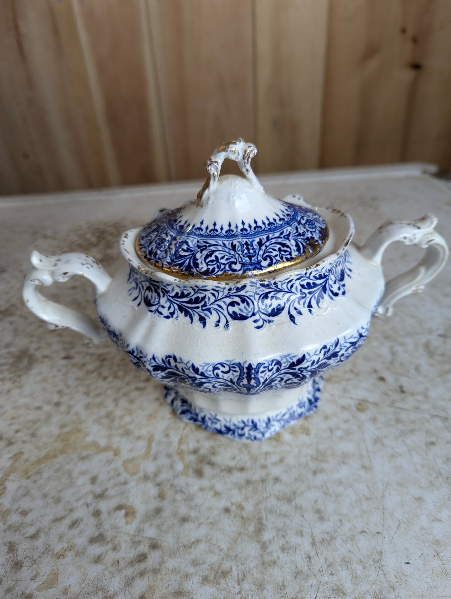 Vintage Semi Porcelain Henry Alcock & Co. England Sugar Bowl