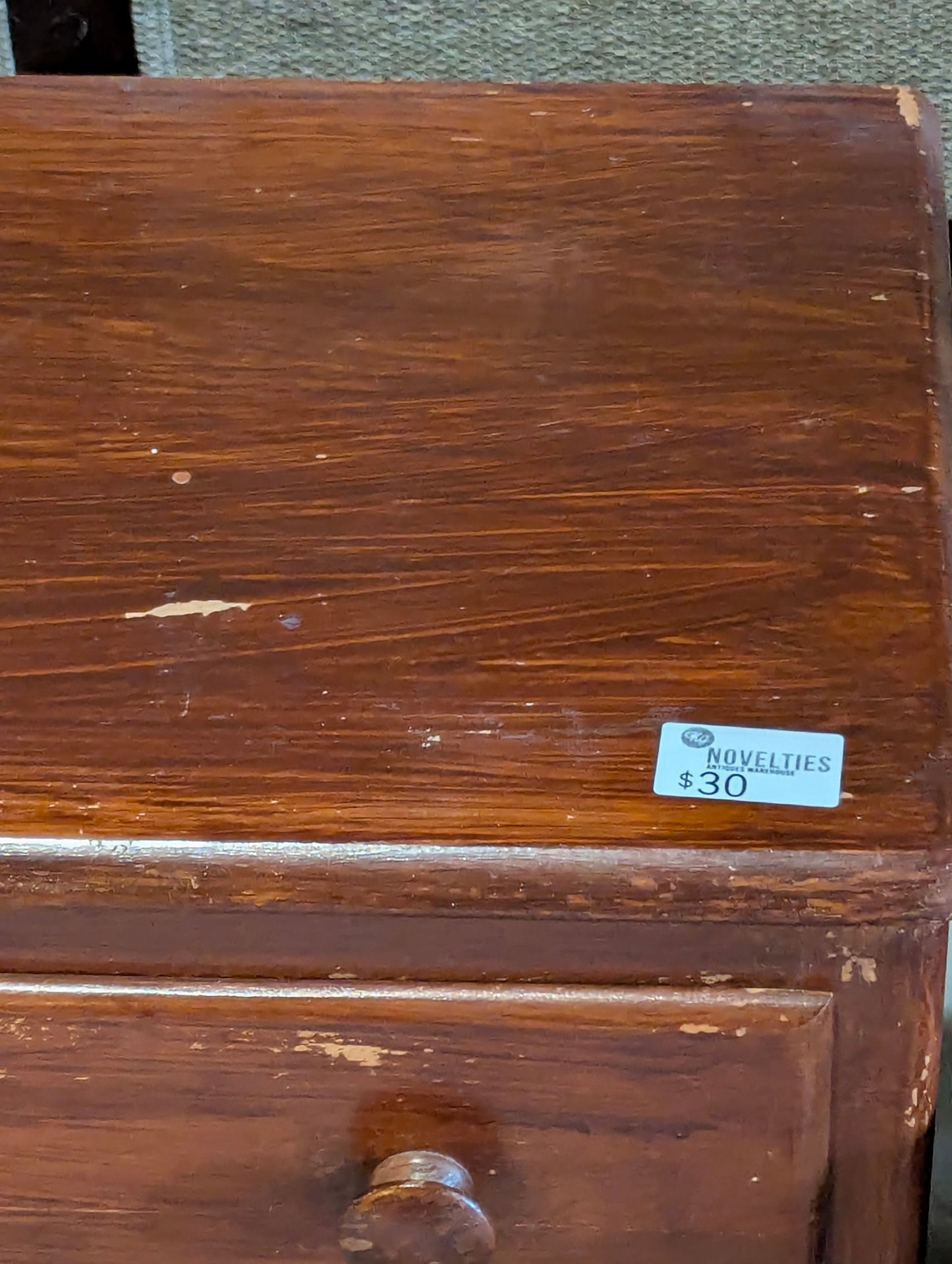 Vintage Wooden 4-Drawer Dresser with Wooden Knobs