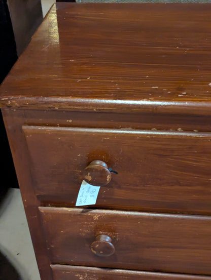 Vintage Wooden 4-Drawer Dresser with Wooden Knobs