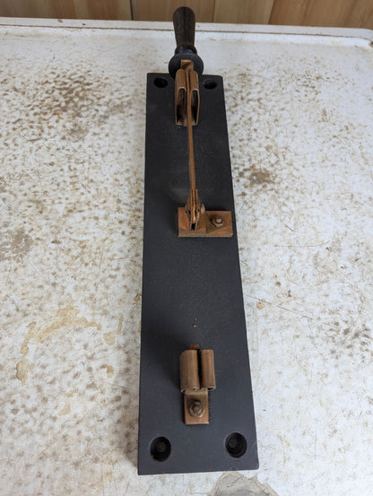 Antique Copper 2 Way Knife Switch Mounted on Slate