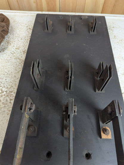 Antique Glover-A Copper Knife Switch 3 Pole Single Throw Mounted on Slate