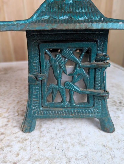 1970’s Cast Iron Japanese Style Pagoda Hanging Garden Lamp