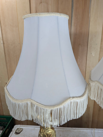 1930’s Pair of Decorative Moreau Style Figural Table Lamps with Shades