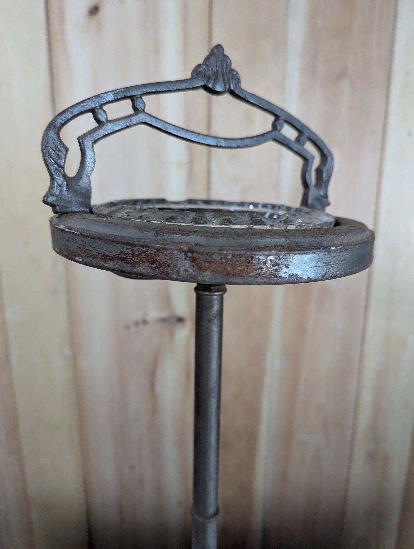 Art Nouveau Standing Ashtray with Glass Ashtray