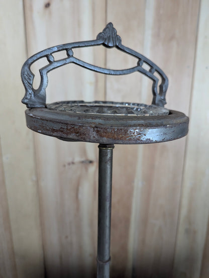 Art Nouveau Standing Ashtray with Glass Ashtray