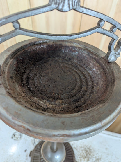 Art Nouveau Standing Ashtray with Glass Ashtray